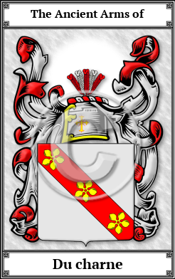 Du charne Family Crest Download (JPG) Book Plated - 600 DPI